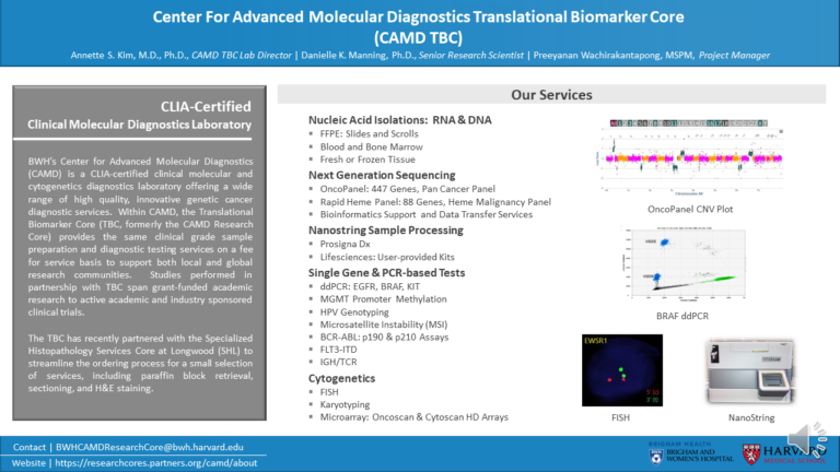 Center For Advanced Molecular Diagnostics Translational Biomarker Core_CAMD TBC