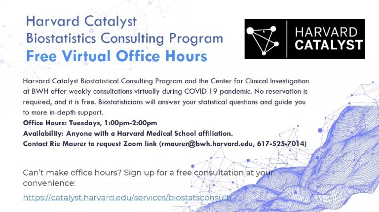 Harvard Catalyst Biostatistics Consulting Program Core