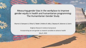 Measuring gender bias in the workplace to improve gender equity in health and humanitarian programming