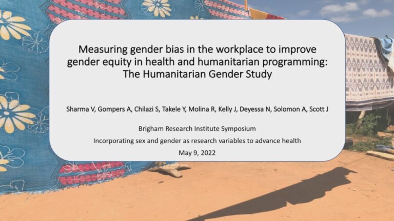 Measuring gender bias in the workplace to improve gender equity in health and humanitarian programming
