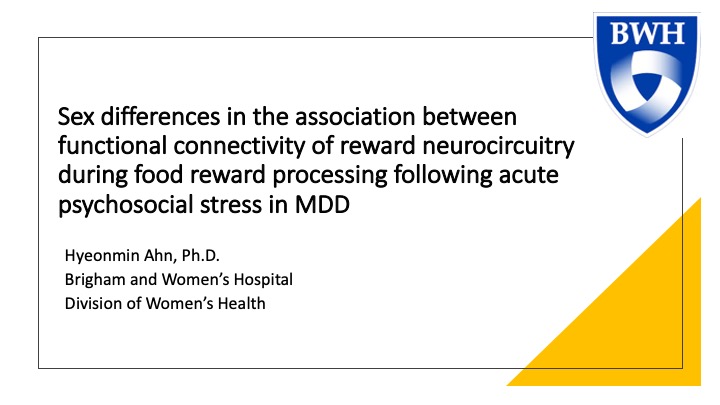 Sex differences in the association between functional connectivity of reward neurocircuitry during food reward processing following acute psychosocial stress in MDD