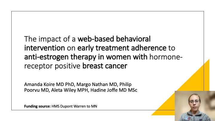 The impact of a web-based behavioral intervention on early treatment adherence to anti-estrogen therapy in women with hormone-receptor positive early-stage breast cancer