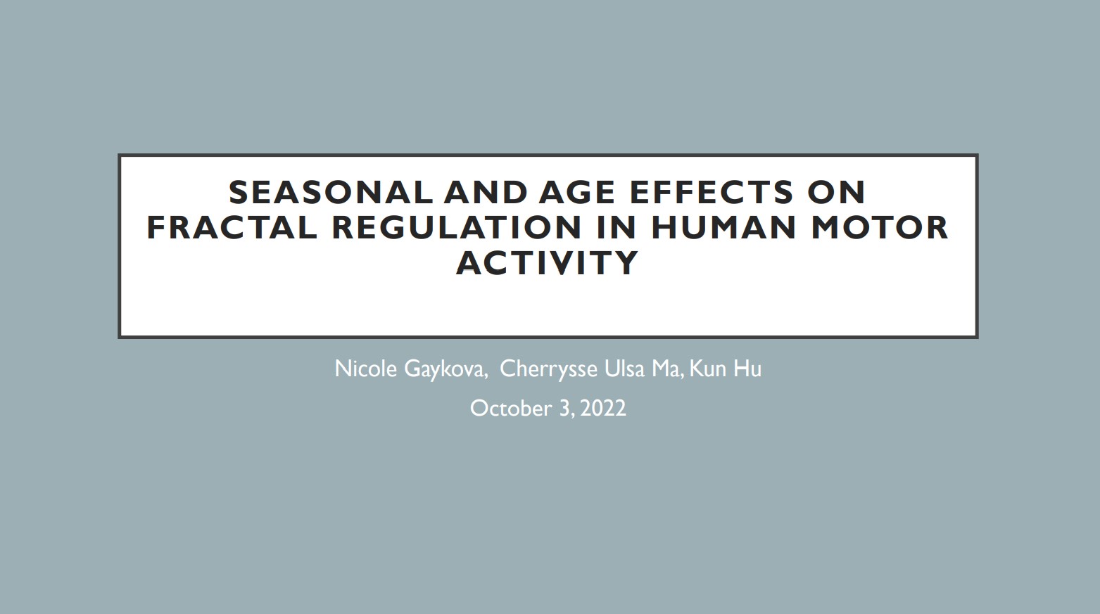 Seasonal and age effects on fractal regulation in human motor activity